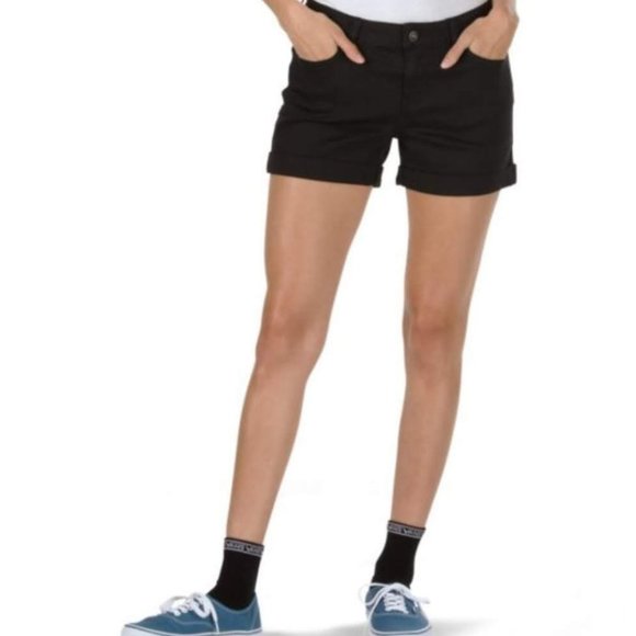 Vans Pants - Vans Boyfriend Black Cuff Jean Shorts, 28, EUC